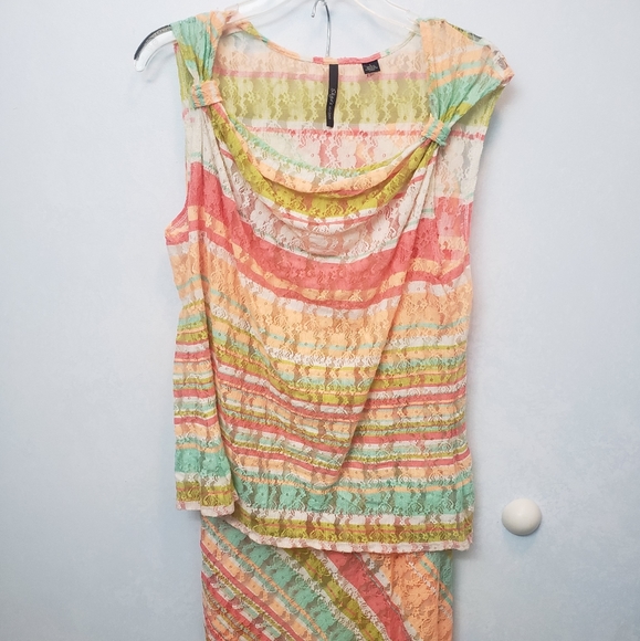 Spring Pastel Sleeveless Lace shell/blouse - Picture 1 of 6